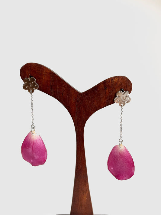 Pétalo de rosa, pendientes