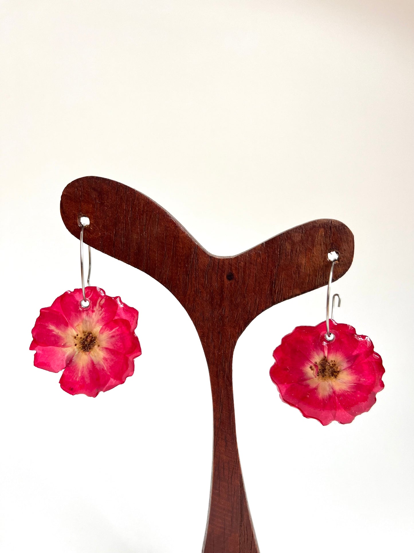 Rosa mini, pendientes