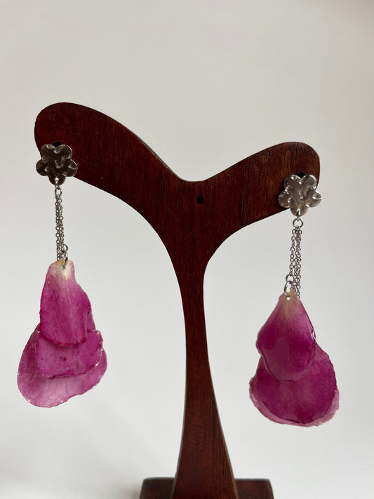 Pétalo de rosa, pendientes