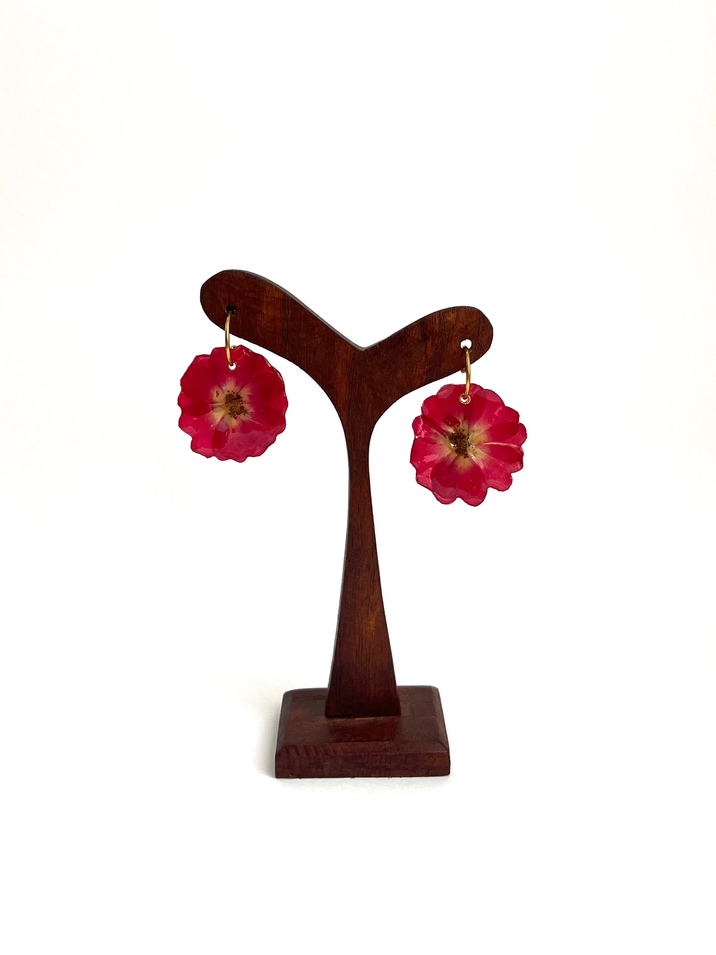 Rosa mini, pendientes.