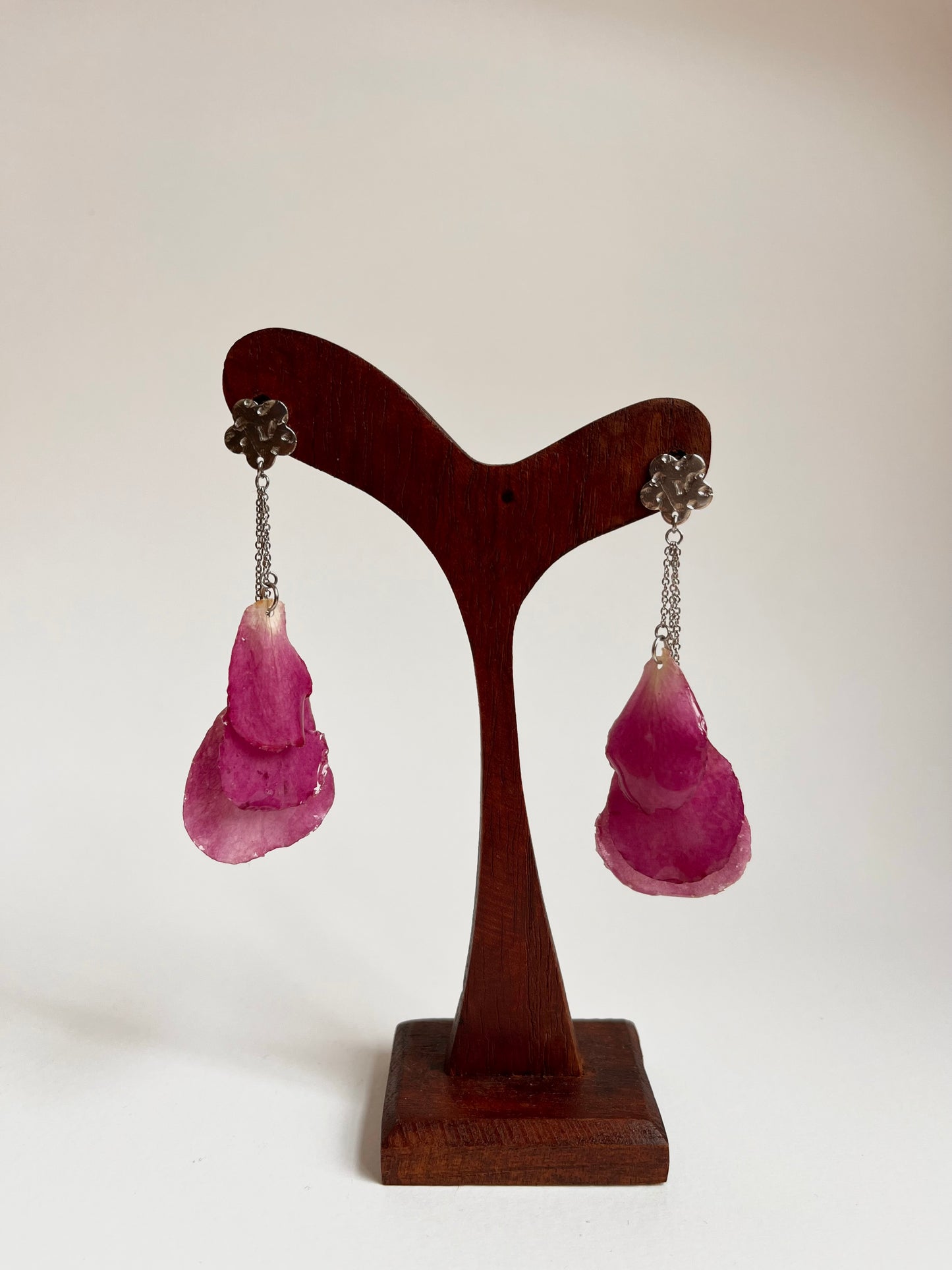 Pétalo de rosa, pendientes