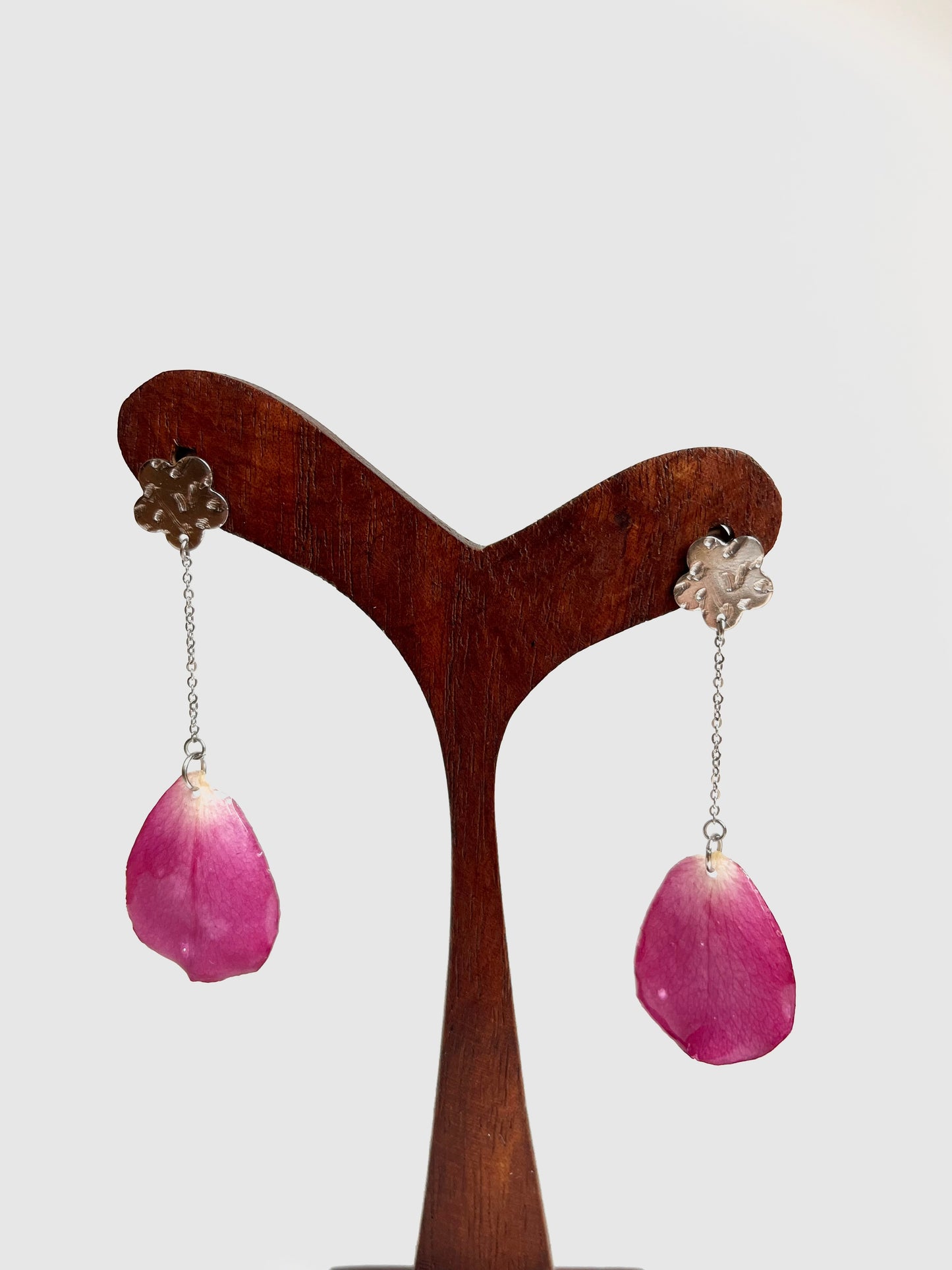 Pétalo de rosa, pendientes