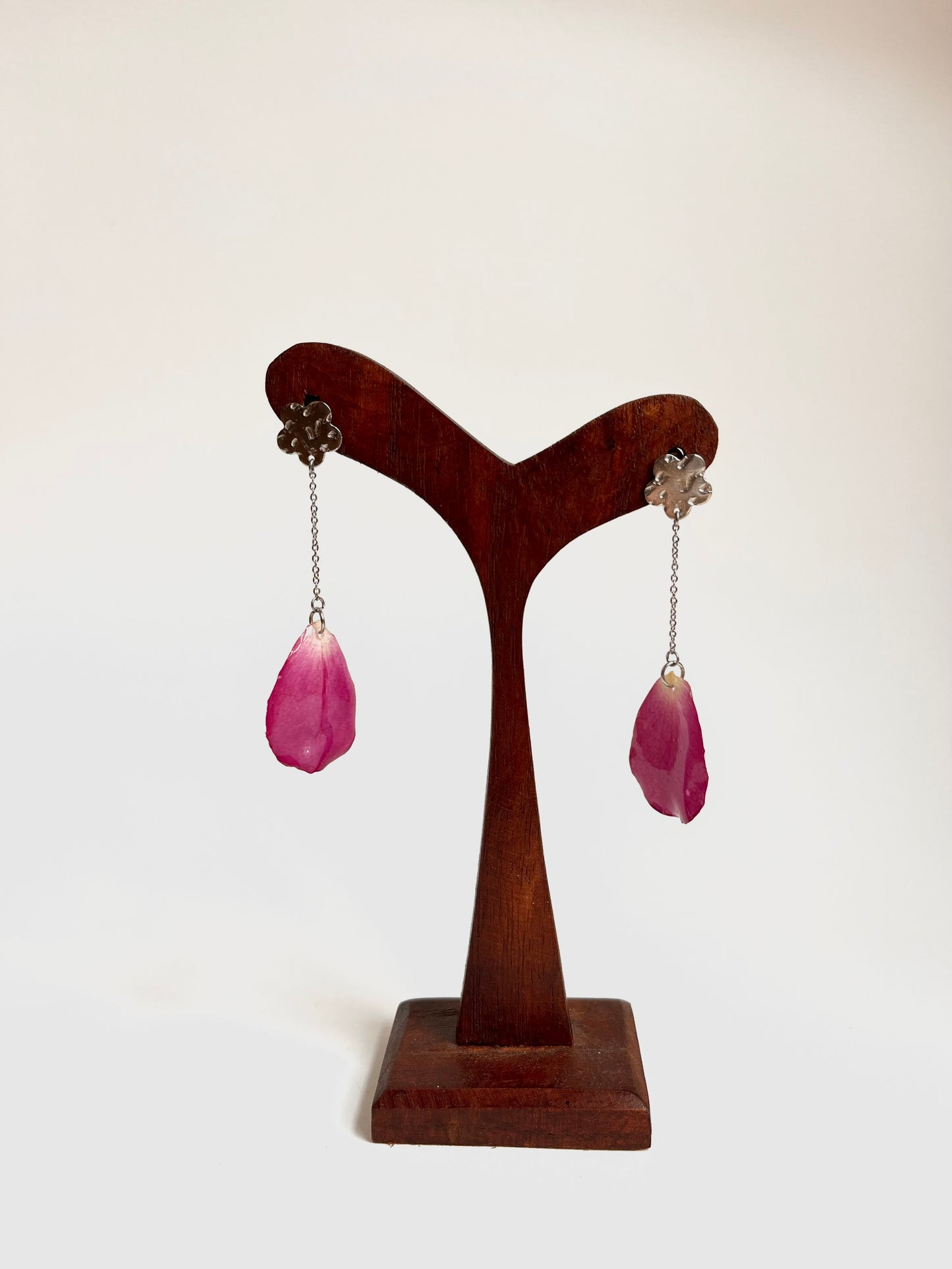 Pétalo de rosa, pendientes