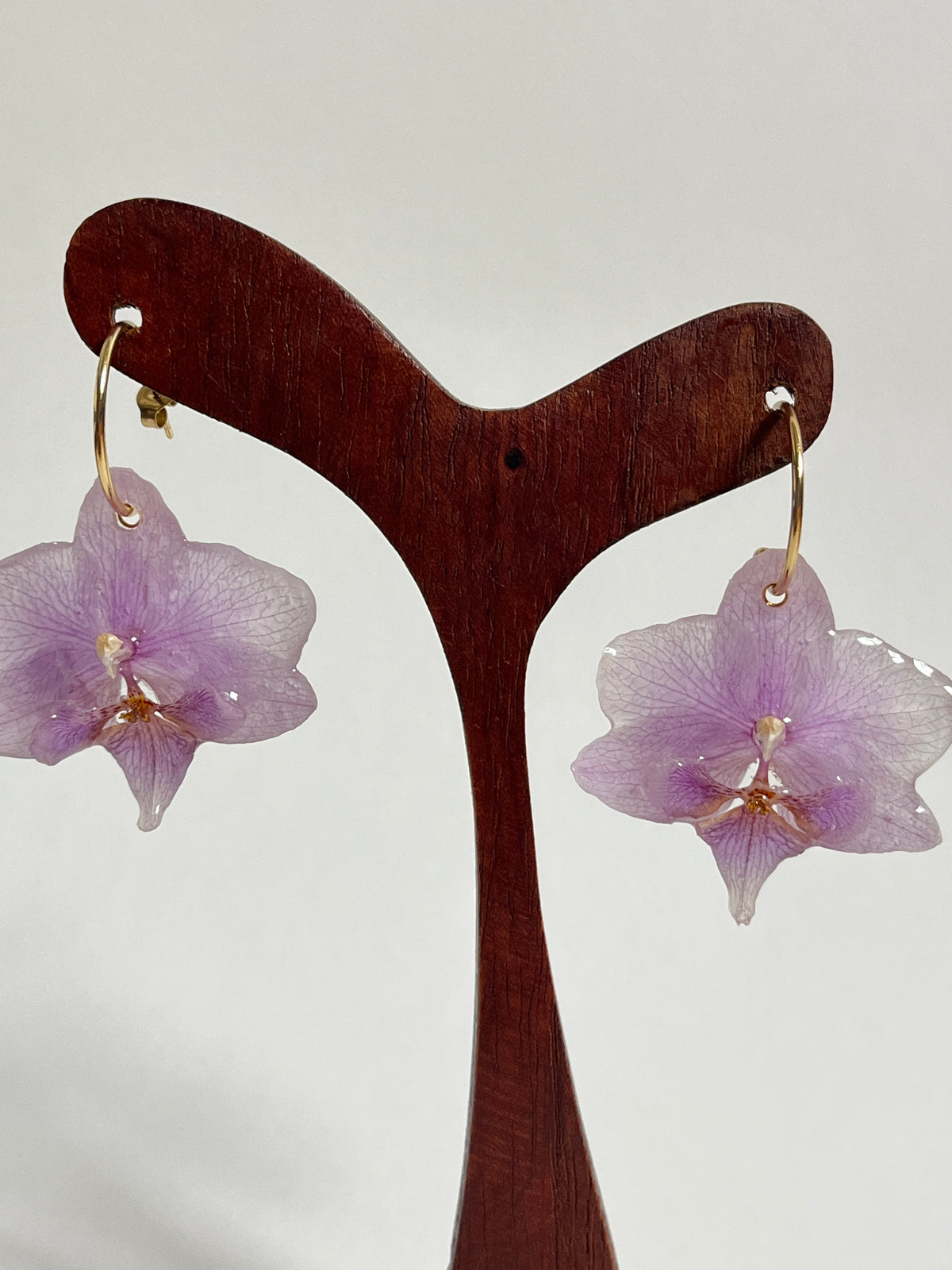 Orquídea lila, pendientes