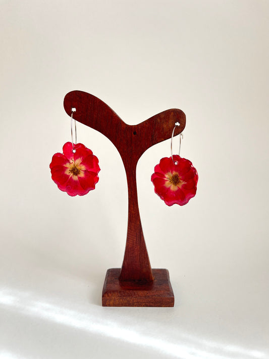 Rosa mini, pendientes.